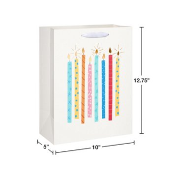 American Greetings Multi-color Candles Large Kraft Birthday Gift Bag