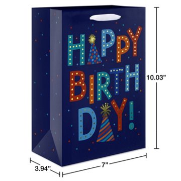 American Greetings Funky Birthday Medium Blue Gift Bag