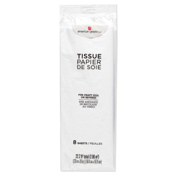American Greetings White Tissue Paper, 8 ct, 20" x 20"