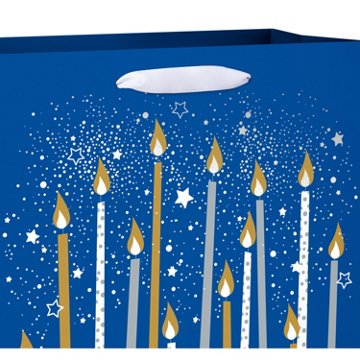 American Greetings Candles Large Blue Birthday Gift Bag, 5" x 12.75" x 10"