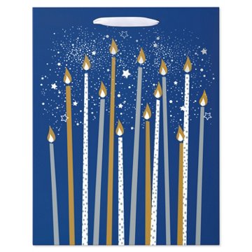 American Greetings Candles Large Blue Birthday Gift Bag, 5" x 12.75" x 10"