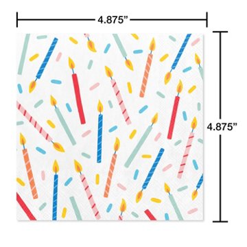American Greetings Birthday Candles Beverage Napkins, 20 ct