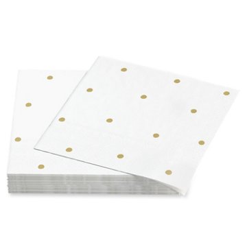 American Greetings Gold Polka Dots Beverage Napkins, 20 ct