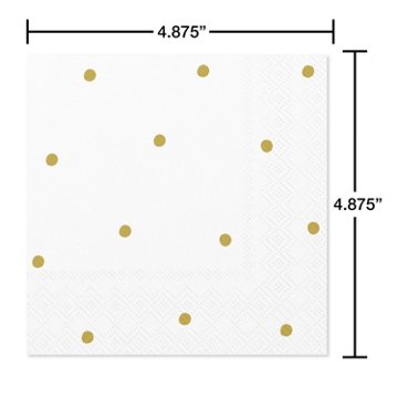 American Greetings Gold Polka Dots Beverage Napkins, 20 ct