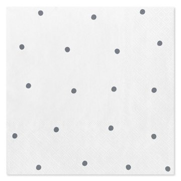 American Greetings Silver Polka Dots Lunch Napkins, , 20 ct