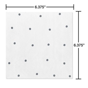 American Greetings Silver Polka Dots Lunch Napkins, , 20 ct