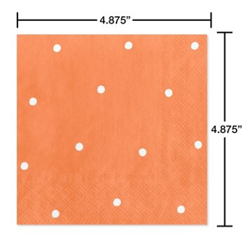 American Greetings Polka Dots on Orange Beverage Napkins, 20 ct
