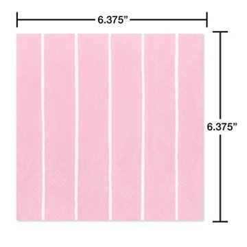 American Greetings White Lines on Pink Lunch Napkins, 20 ct
