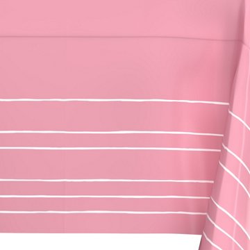 American Greetings Pink with White Stripes Plastic Table Cover, 84" x 54"
