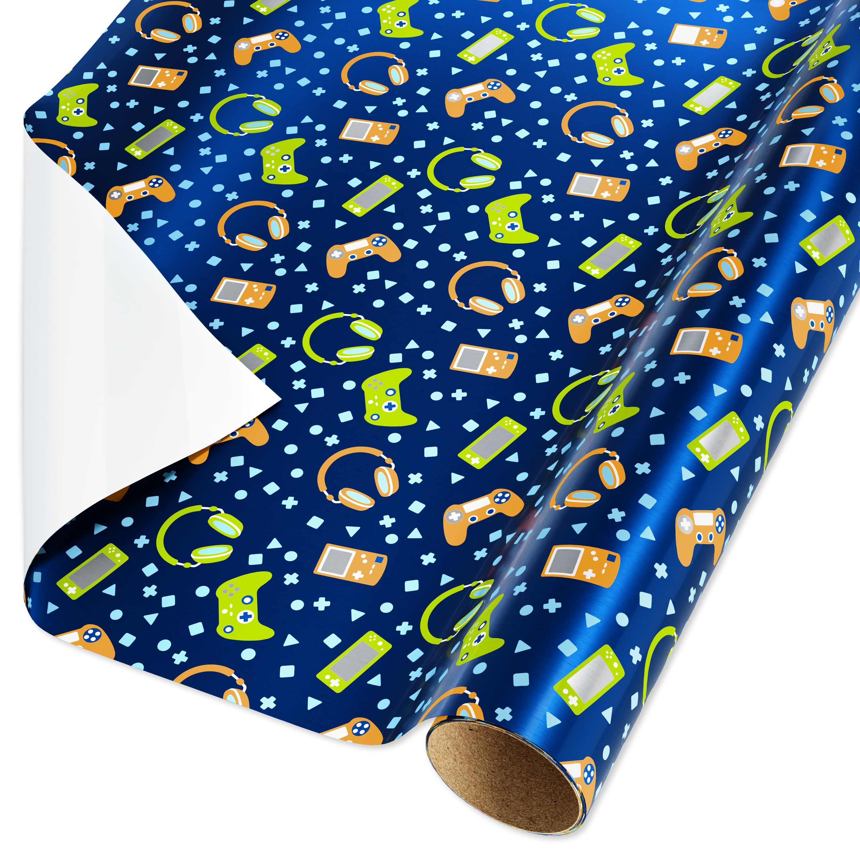 American Greetings Video Game Icons Foil Wrapping Paper, 15 sq. ft ...
