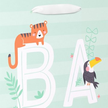 American Greetings Animals & Stripes Baby Medium Gift Bag