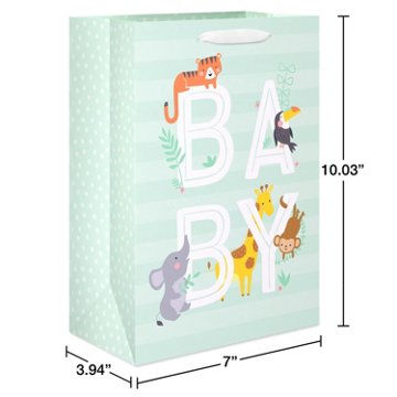 American Greetings Animals & Stripes Baby Medium Gift Bag