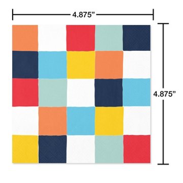 American Greetings Colorful Squares Beverage Napkins, 20 ct