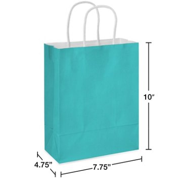 American Greetings Medium Aqua Gift Bag for All Occasions, 4.75" x 10" x 7.75"