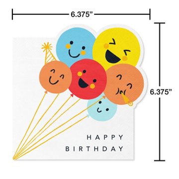 American Greetings Smiley Balloons Lunch Napkins, 20 ct