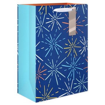 American Greetings Navy Star Medium Gift Bag with Tag