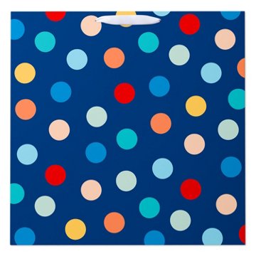 American Greetings Multi-Color Dots Navy Colossal Square Gift Bag