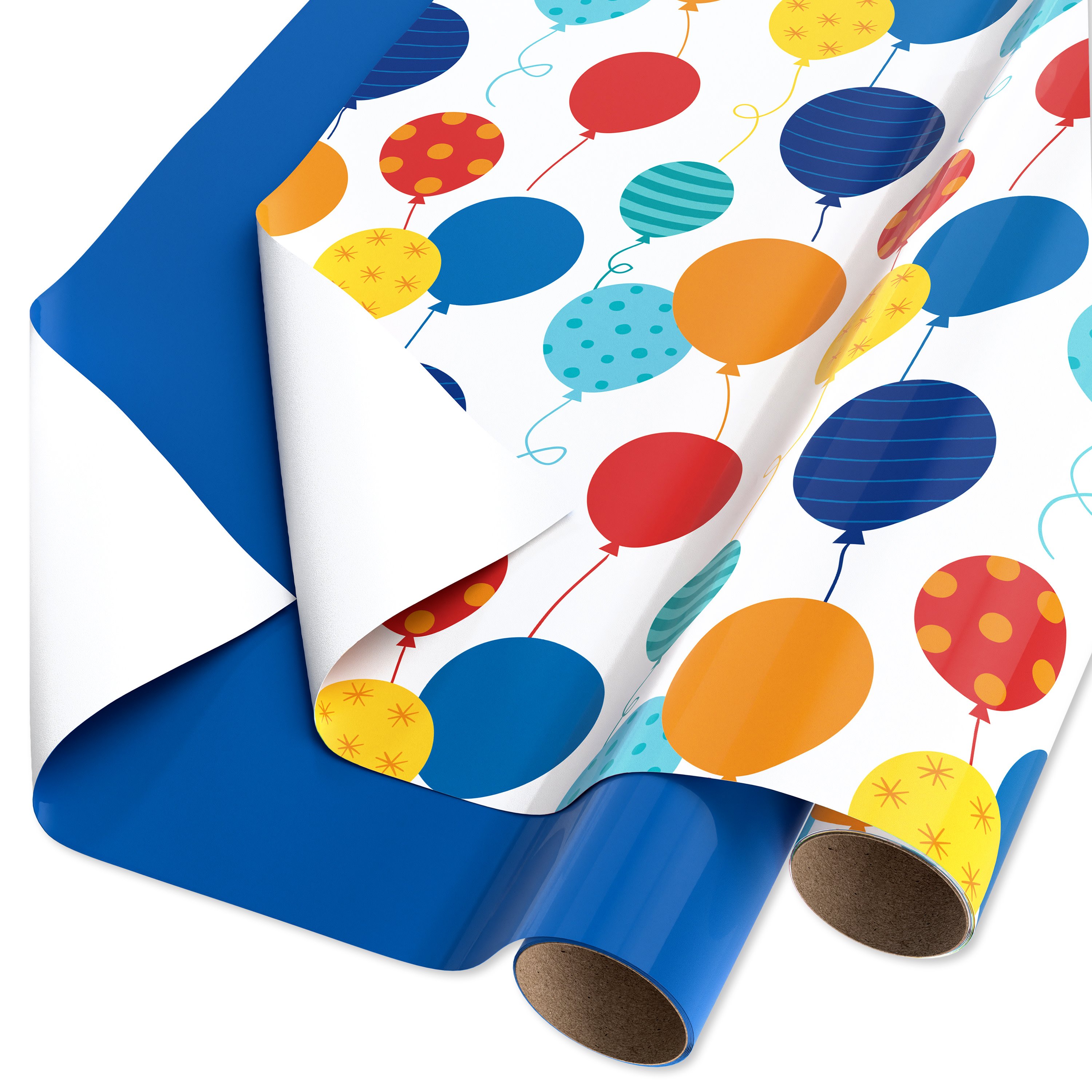American Greetings Blue Balloons Birthday Multi-Roll Wrap, 20 sq. ft ...