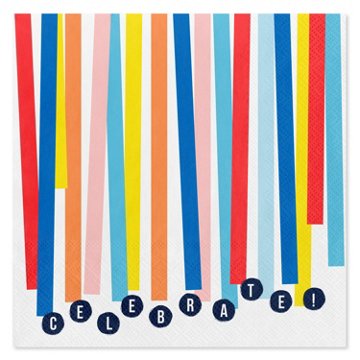 American Greetings Colorful Streamers Lunch Napkins, 20 ct