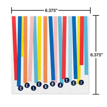 American Greetings Colorful Streamers Lunch Napkins, 20 ct