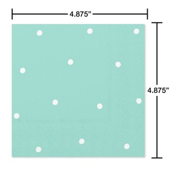 American Greetings Light Green with Polka Dots Beverage Napkins, 20 ct