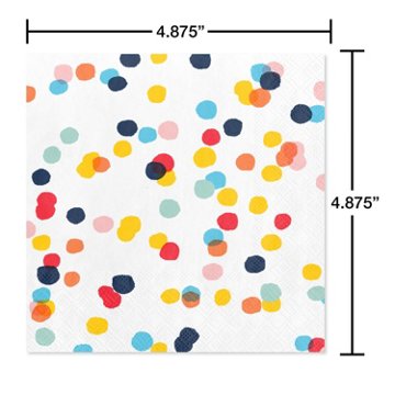 American Greetings Scattered Colorful Dots Beverage Napkins, 20 ct
