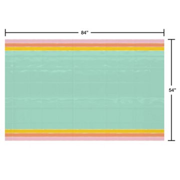 American Greetings Colorful Brushstroke Plastic Table Cover, 84" x 54"