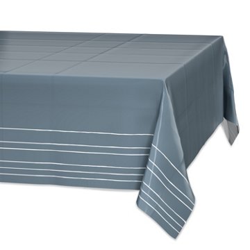 American Greetings Silver with White Stripes Plastic Table Cover, 84" x 54"