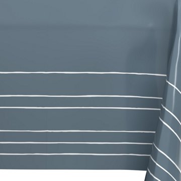 American Greetings Silver with White Stripes Plastic Table Cover, 84" x 54"