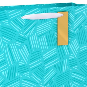 American Greetings Teal Horizontal Gift Bag with Gold Hang Tag