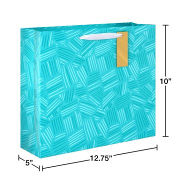 American Greetings Teal Horizontal Gift Bag with Gold Hang Tag