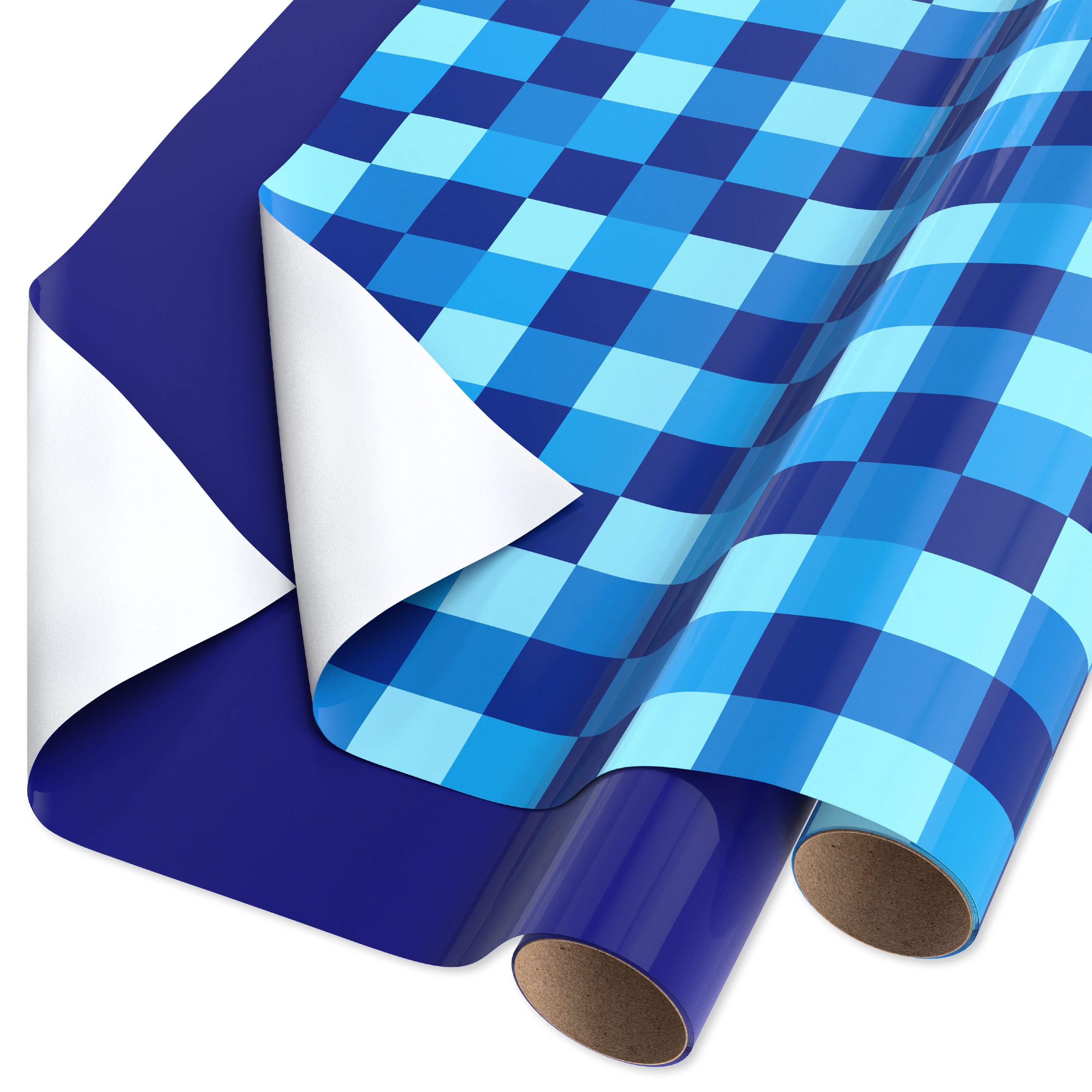 American Greetings Blue Checkered Multi-Roll Wrap, 20 sq. ft. - Shop ...