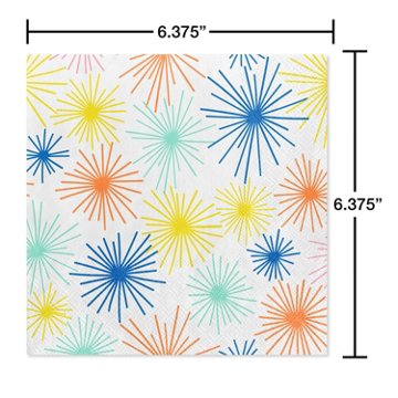 American Greetings Colorful Fireworks Lunch Napkins, 20 ct