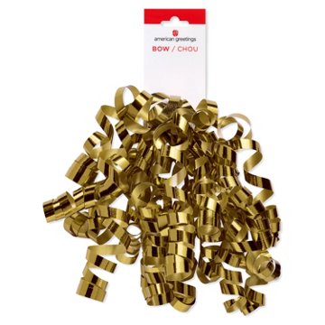 American Greetings Gold Curling Ribbon Gift Bow, 1.75" x 9" x 3.5"