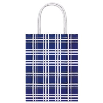 American Greetings All Occasion Large Blue Plaid Gift Bag, 10'' x 5'' x 13''