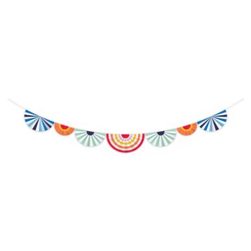 American Greetings Multi-Colored Paper Fan Party Banner Decoration, 7'