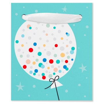 American Greetings Balloon Confetti Teal Mini Birthday Gift Bag