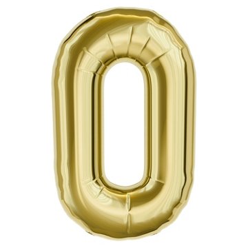 American Greetings Number 0 Large Gold Foil Uninflated Balloon