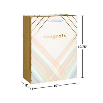 American Greetings Congrats Large Ivory Gift Bag