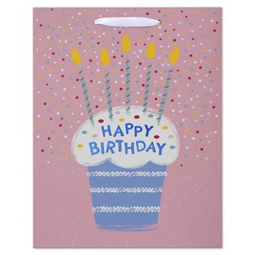 American Greetings Cupcake Large Pink Birthday Gift Bag