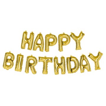 American Greetings Gold 'Happy Birthday' Uninflated Balloon Banner