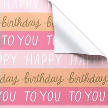 American Greetings Happy Birthday to You Striped Wrapping Paper, 40 sq. ft.