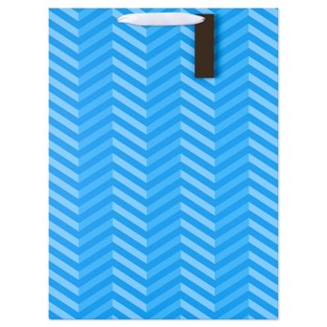 American Greetings Blue Chevron Everyday Jumbo Gift Bag with Tag