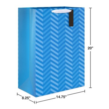 American Greetings Blue Chevron Everyday Jumbo Gift Bag with Tag