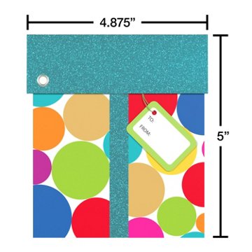 American Greetings Flip Top Present Dots Glitter Birthday Gift Card Holder