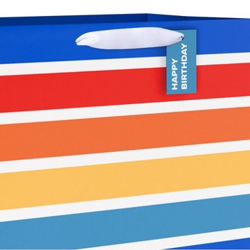 American Greetings Birthday Stripes Jumbo Gift Bag with Tag