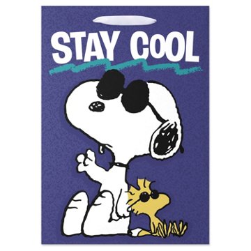 American Greetings Snoopy & Woodstock Stay Cool Blue Medium Gift Bag