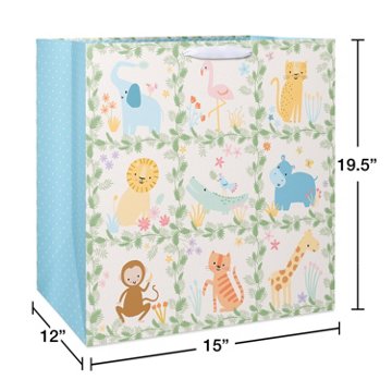 American Greetings Animals Squares Colossal Square Baby Gift Bag