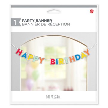 American Greetings Happy Birthday Letters Party Banner Decoration, 5'