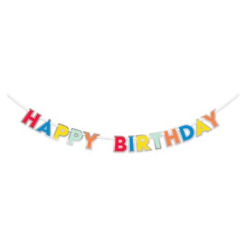 American Greetings Happy Birthday Letters Party Banner Decoration, 5'